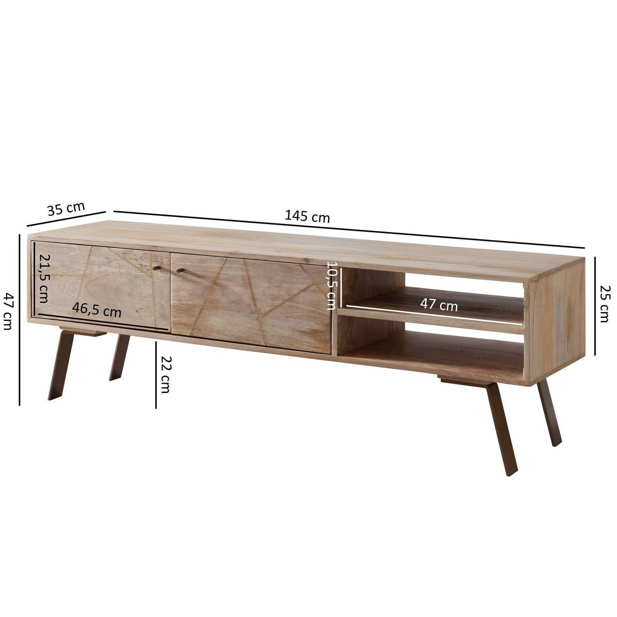 Lowboard natur B/H/T: ca. 145x47x35 cm