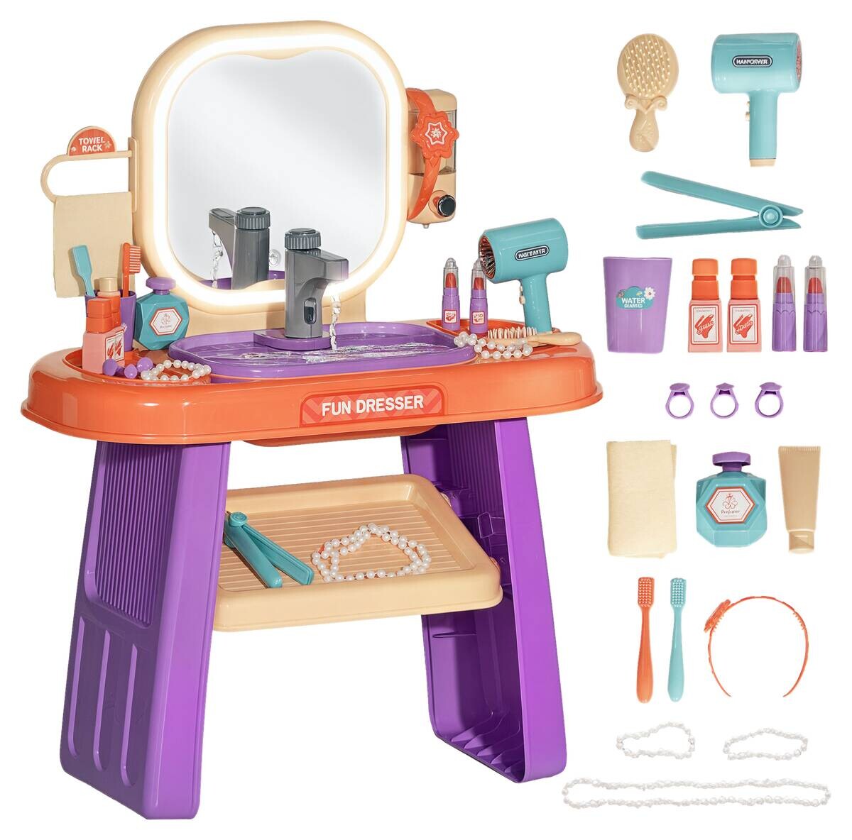 AIYAPLAY Kinder Schminktisch Set B/H/L: ca. 29x71x55 cm