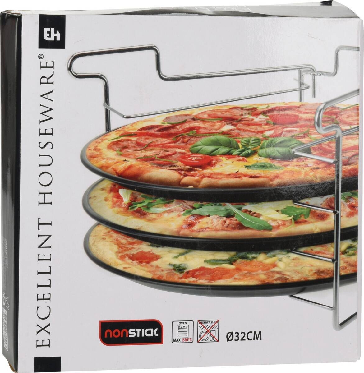 Pizzablech-Set schwarz Metall