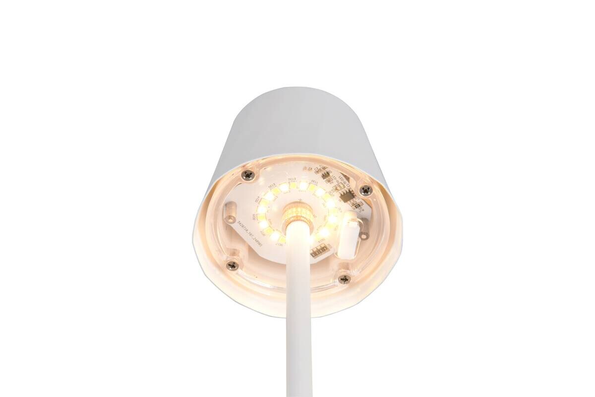 Reality LED Tischleuchte DIAZ weiß Metall H: ca. 21 cm 1 Brennstellen