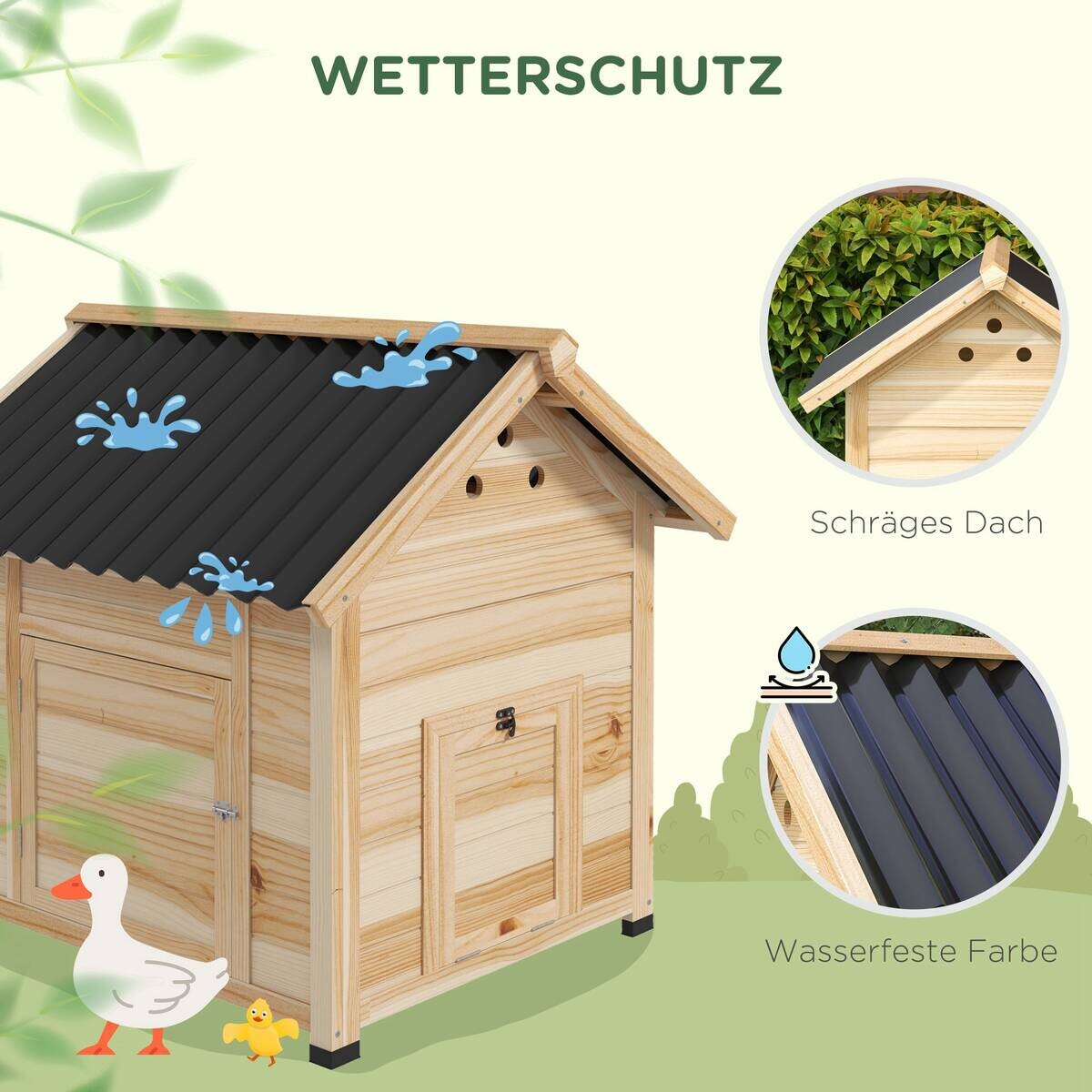 PawHut Tier-Zubehör natur Holz B/H/L: ca. 90x78x92 cm