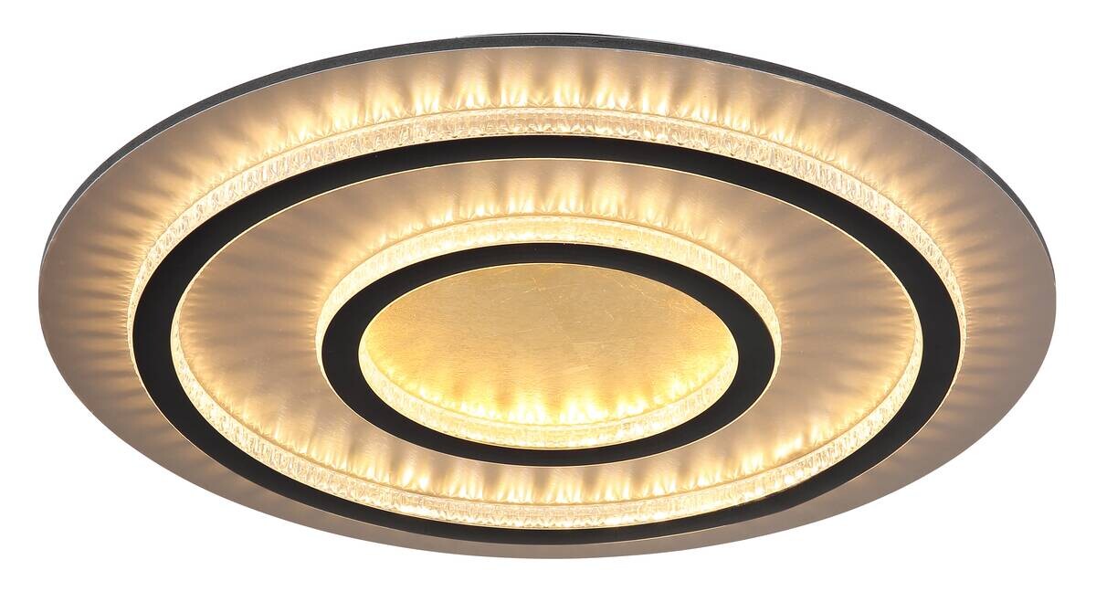 GLOBO LED-Deckenleuchte gold klar mattschwarz Kunststoff Metall H/D: ca. 6x55 cm 1 Brennstellen