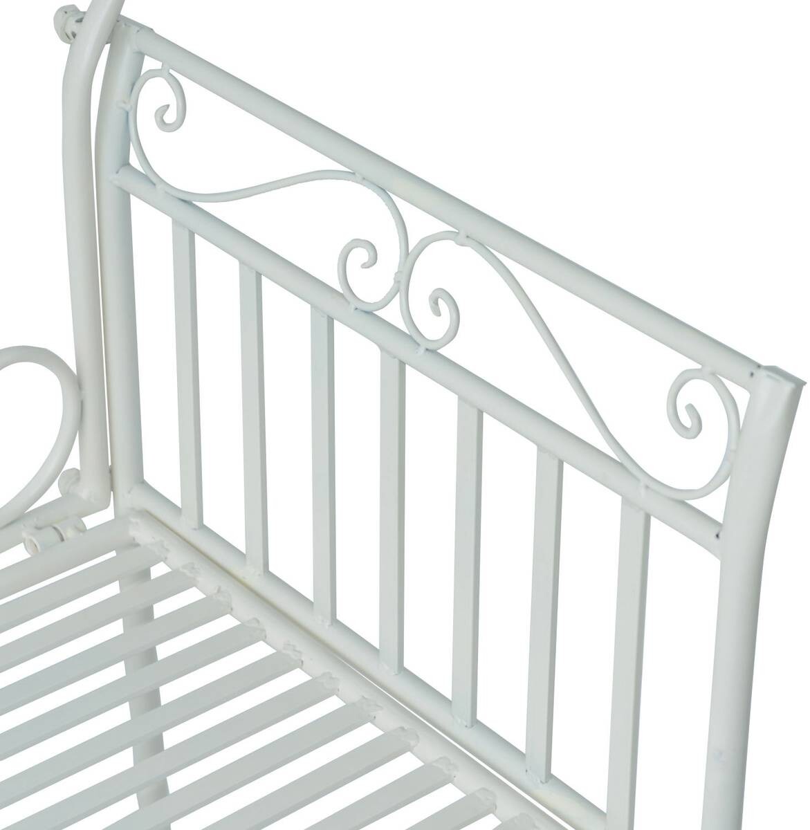 Outsunny Gartenbank weiß Metall B/H/T: ca. 114x94x50 cm