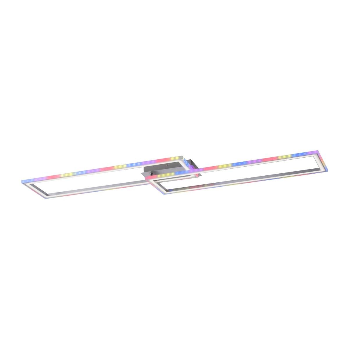 Just Light LED-Deckenleuchte FELIX60 14635-55 stahlfarbig weiß Kunststoff Stahl B/H/T: ca. 121x6,4x72 cm 2 Brennstellen