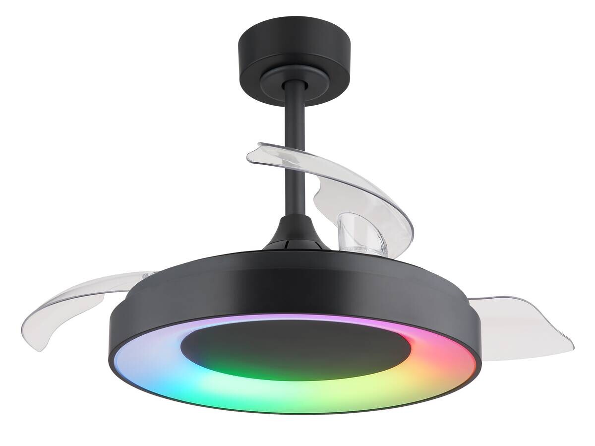 GLOBO Deckenventilator transparent grau Opal H/D: ca. 44,8x91 cm max. 40 W