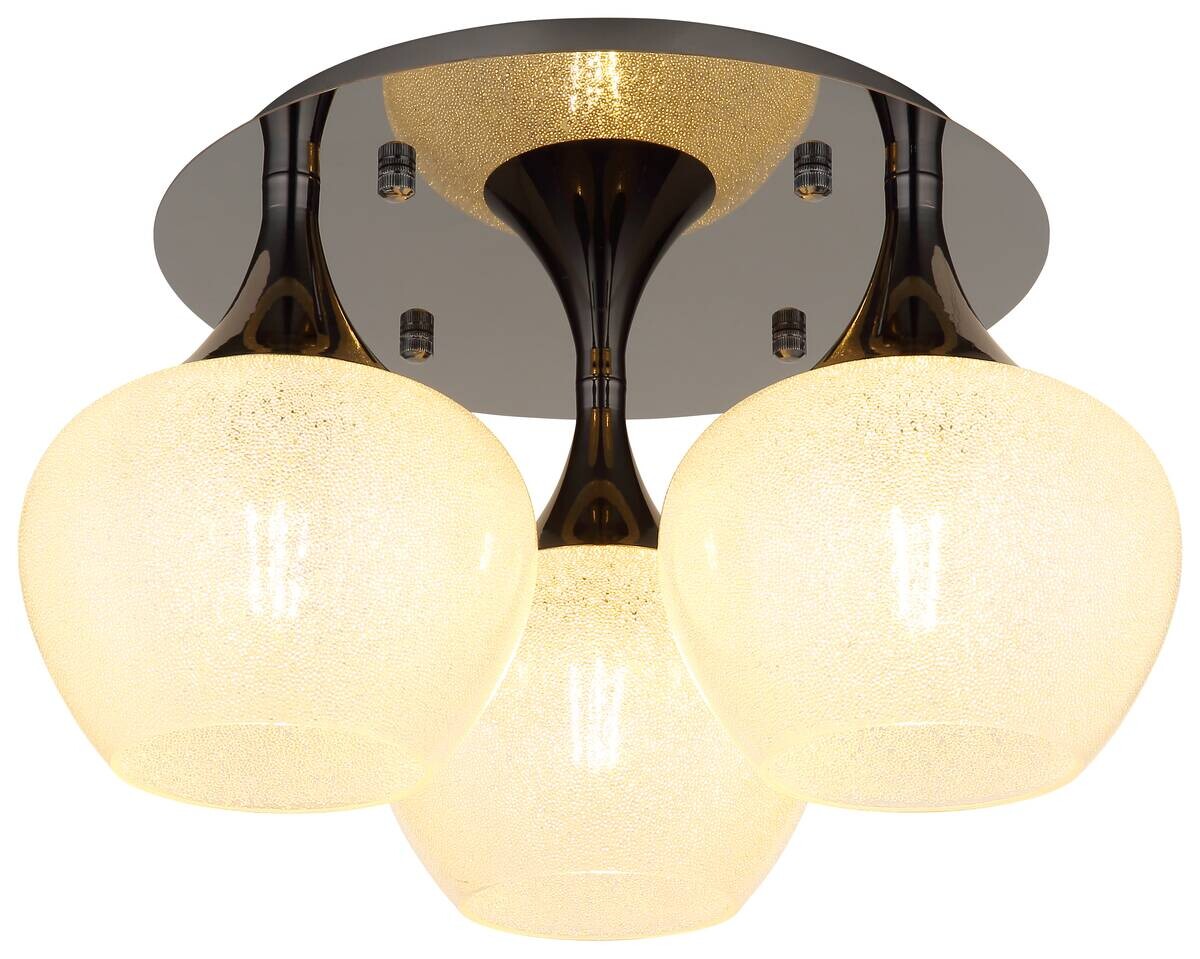 GLOBO Deckenleuchte MAXY 15548-3DK Chrom klar schwarz Acryl Metall H/D: ca. 27,5x45 cm E27 3 Brennstellen