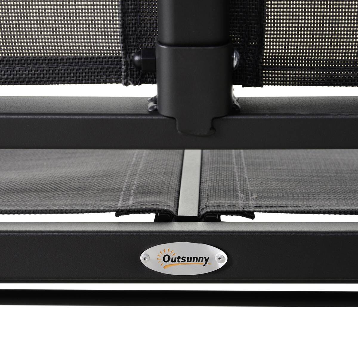 Outsunny Sitzbank grau Metall B/H/L: ca. 70x85x120 cm