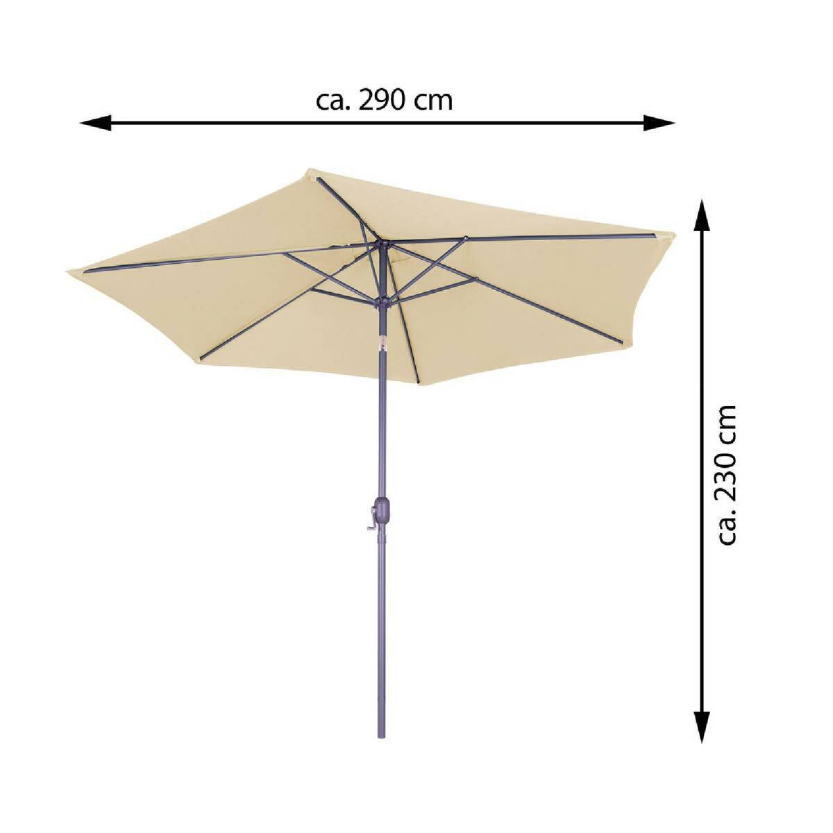 VCM Sonnenschirm creme Polyester-Mischgewebe H/D: ca. 230x290 cm