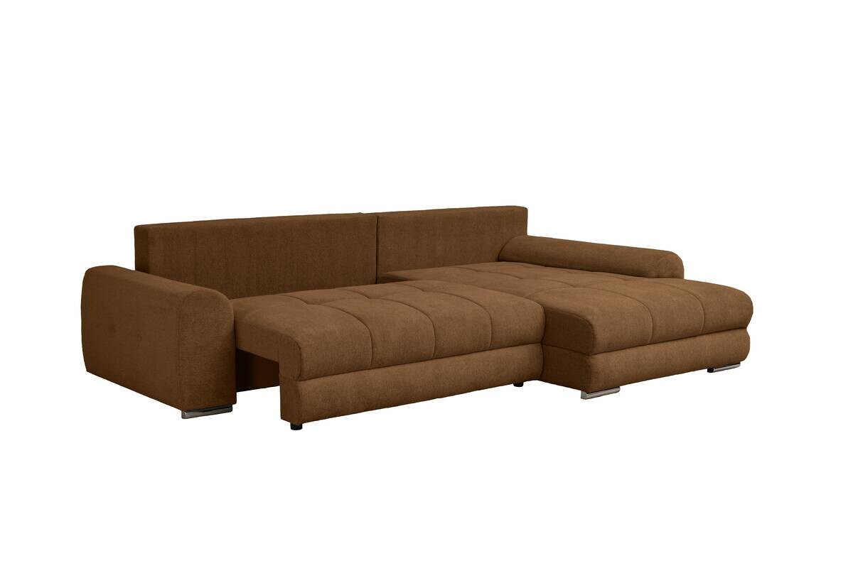 Ecksofa mit Bettfunktion und Bettkasten Lorenz ziegel Microfaser B/H/T: ca. 284x74x180 cm