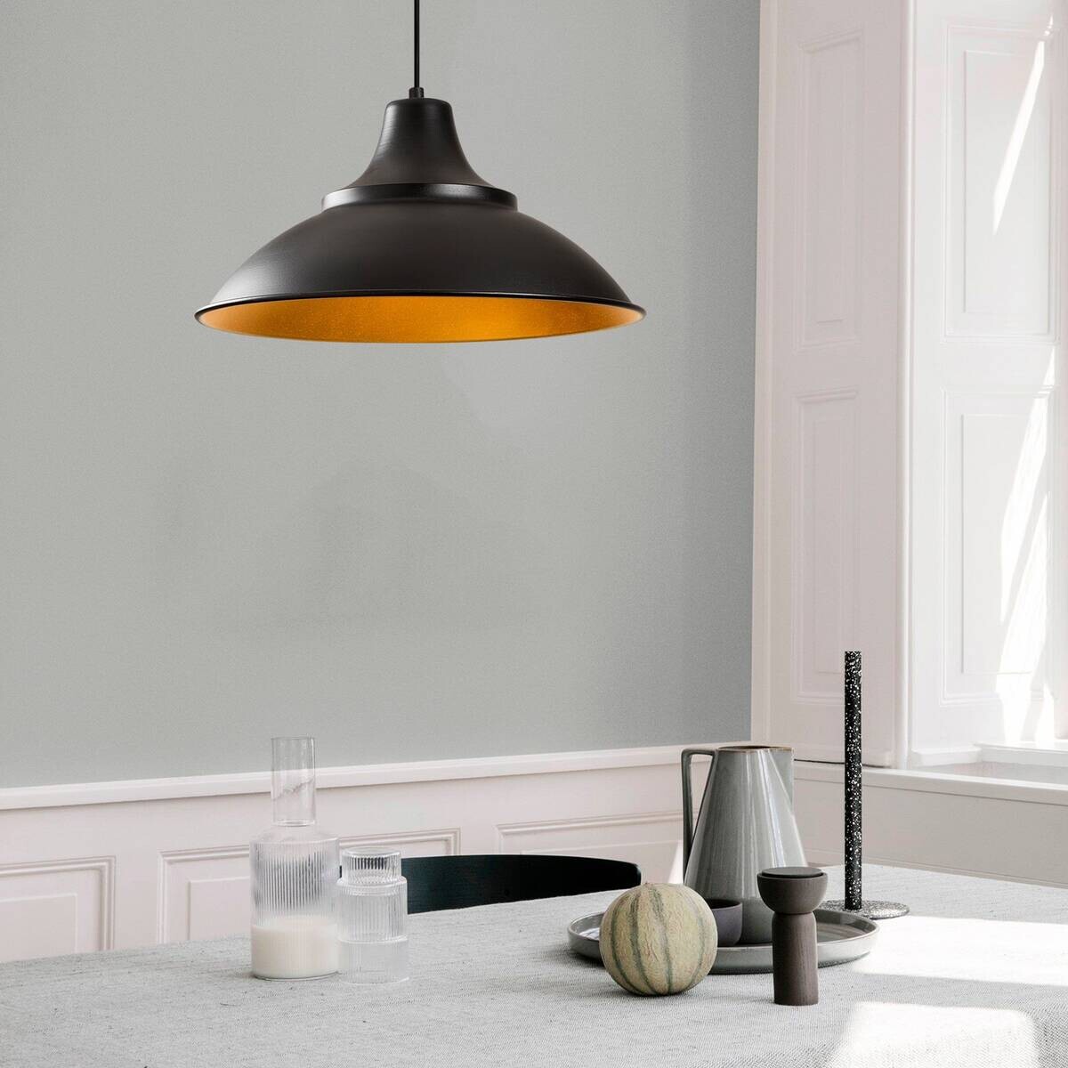 Opviq Pendelleuchte Saglam-3732 gold schwarz B/H/T/L/D: ca. 44x121x44x44x44 cm E27 1 Brennstellen