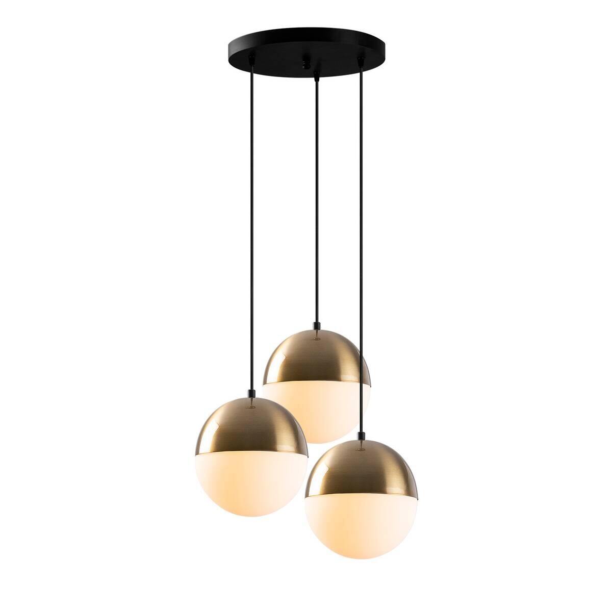 Opviq Pendelleuchte weiß messing B/H/T: ca. 44x111x44 cm E27 3 Brennstellen