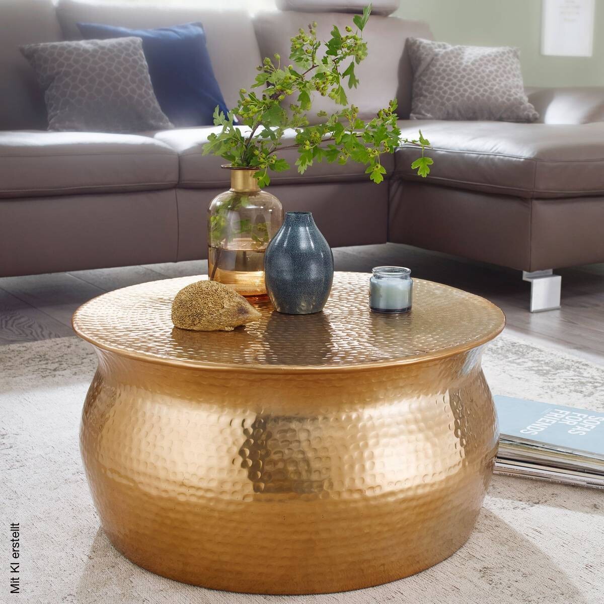 Couchtisch gold B/H/T: ca. 60x30x60 cm