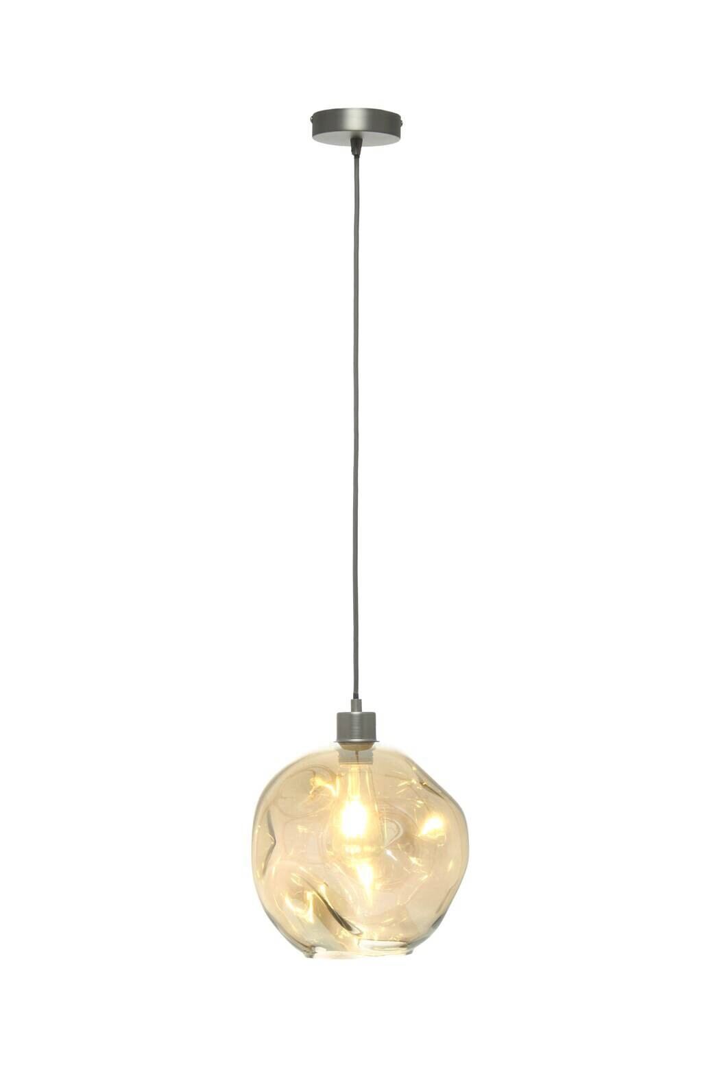 Kayoom Pendelleuchte klar grau Glas B/H/L: ca. 26x32x26 cm E27 1 Brennstellen
