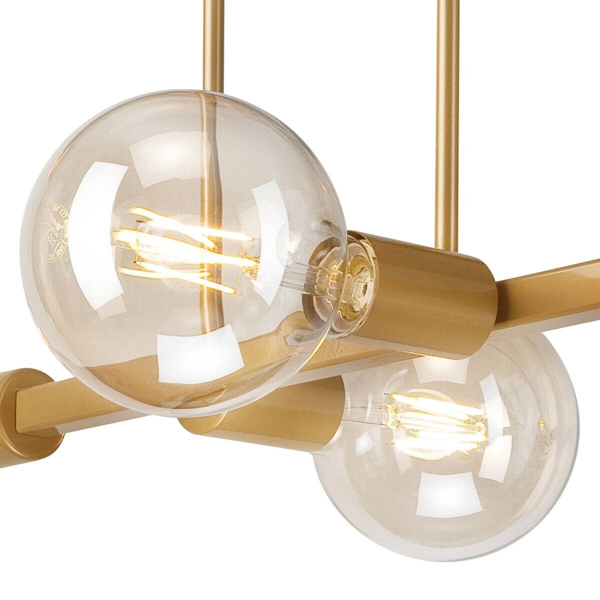 Lamkur Deckenleuchte gold Stahl B/H/L: ca. 53x32x53 cm E27 4 Brennstellen