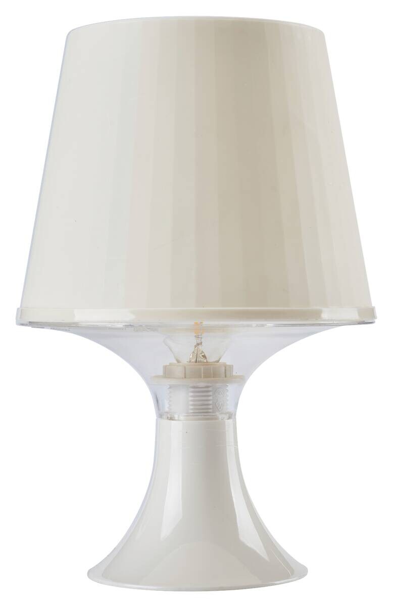 POCOline Tischleuchte Louie beige Kunststoff H/D: ca. 24x16 cm E14 1 Brennstellen