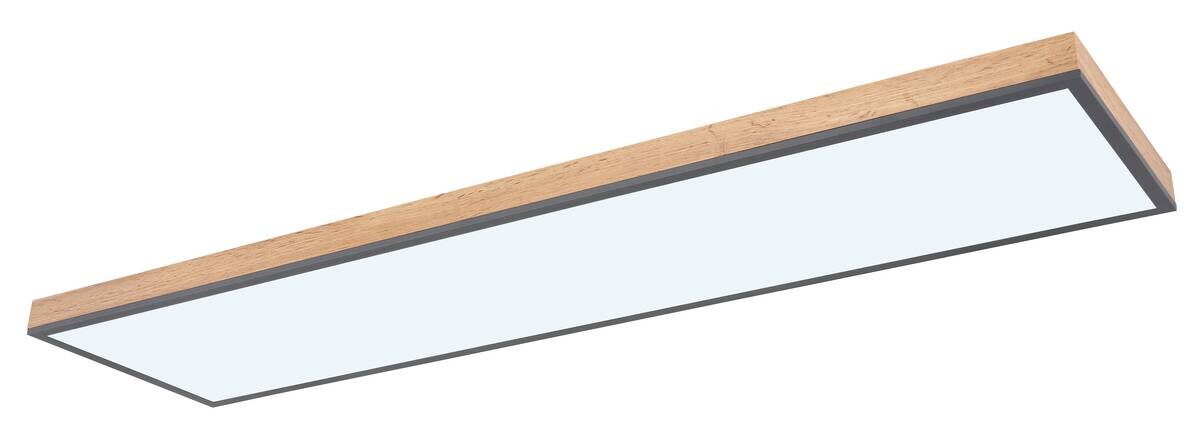 LED-Deckenleuchte Doro Holzoptik Graphit Holz Kunststoff Metall B/H/L: ca. 30x7,5x120 cm