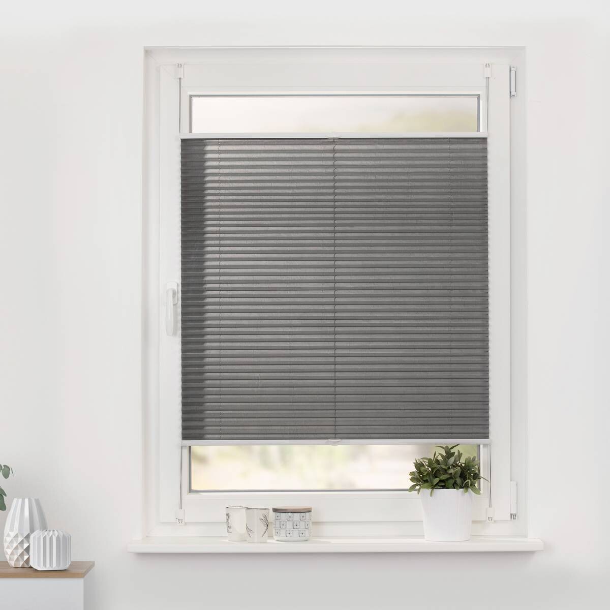 LICHTBLICK Spannplissee hellgrau B/L: ca. 90x130 cm