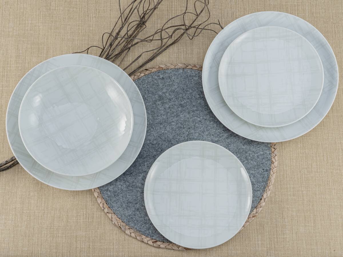 CreaTable Tafelservice Home Shabby Chic weiß Porzellan 12 tlg.