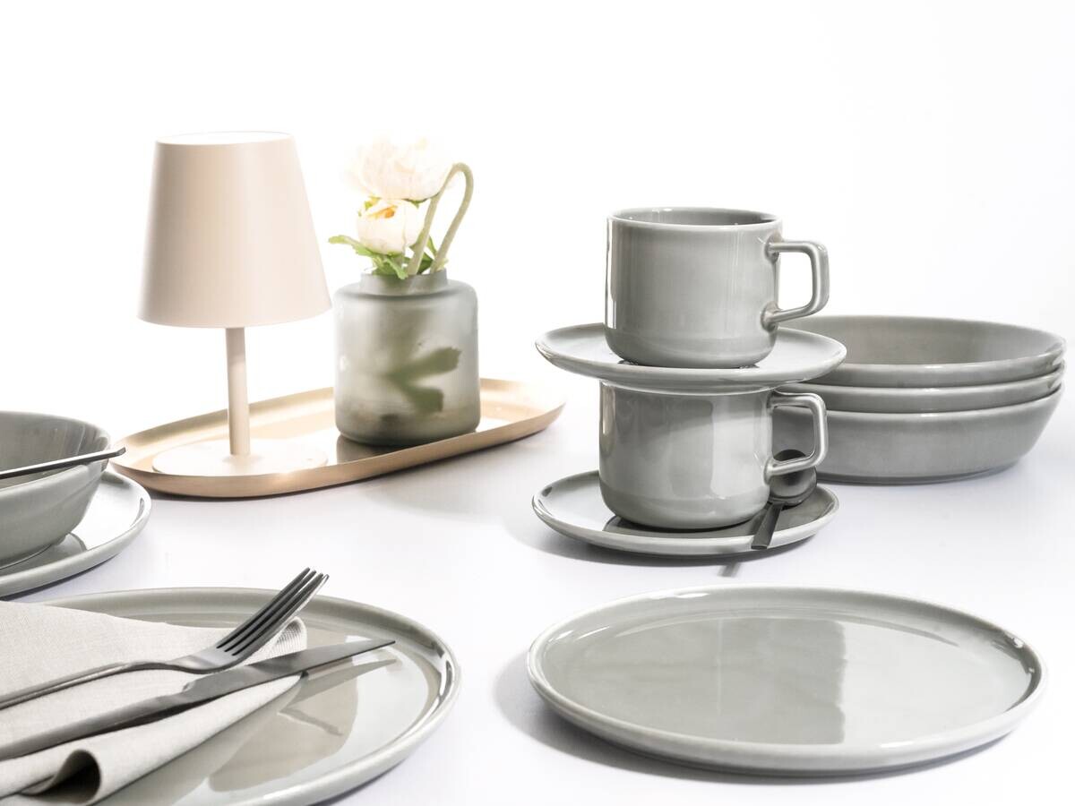 CreaTable Kombiservice Chef Collection grau Porzellan 30 tlg.