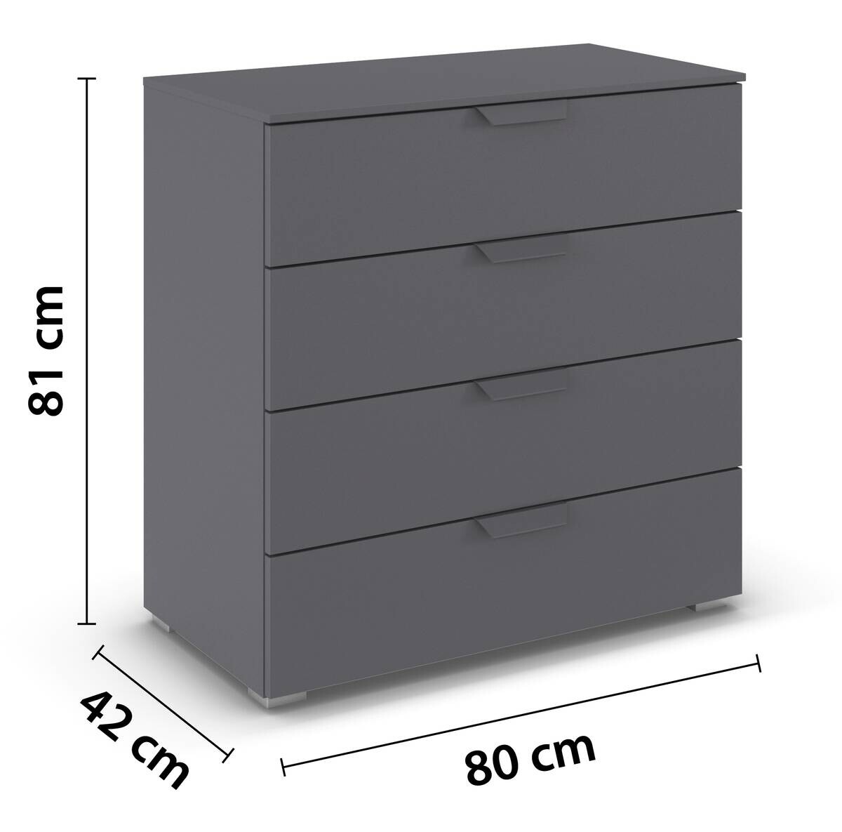 Kommode Aditio grau B/H/T: ca. 80x81x42 cm