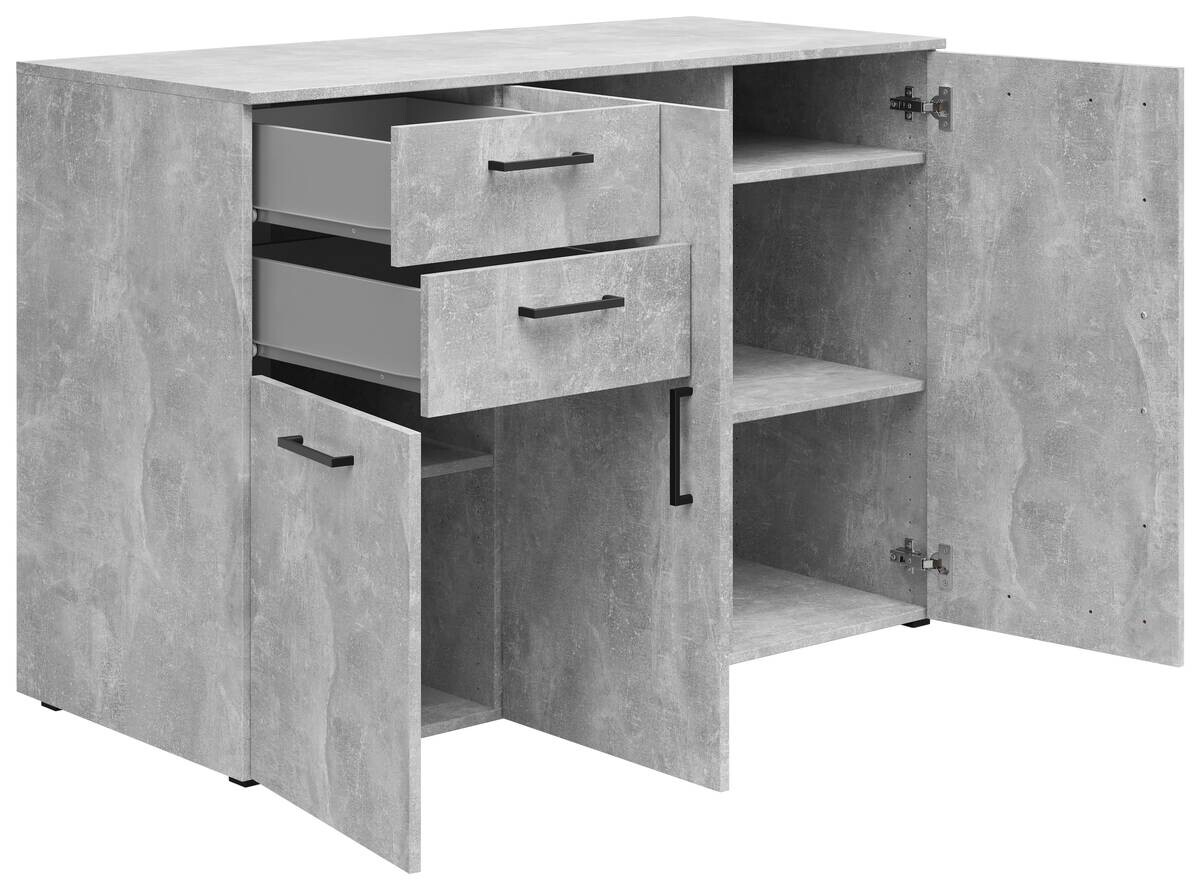 Kommode Multi-Stauraum Typ 29 Beton Optik B/H/T: ca. 120x83x52 cm