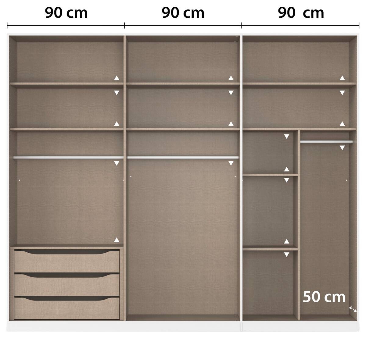 Kleiderschrank Alabama Alpinweiß B/H/T: ca. 271x229x54 cm