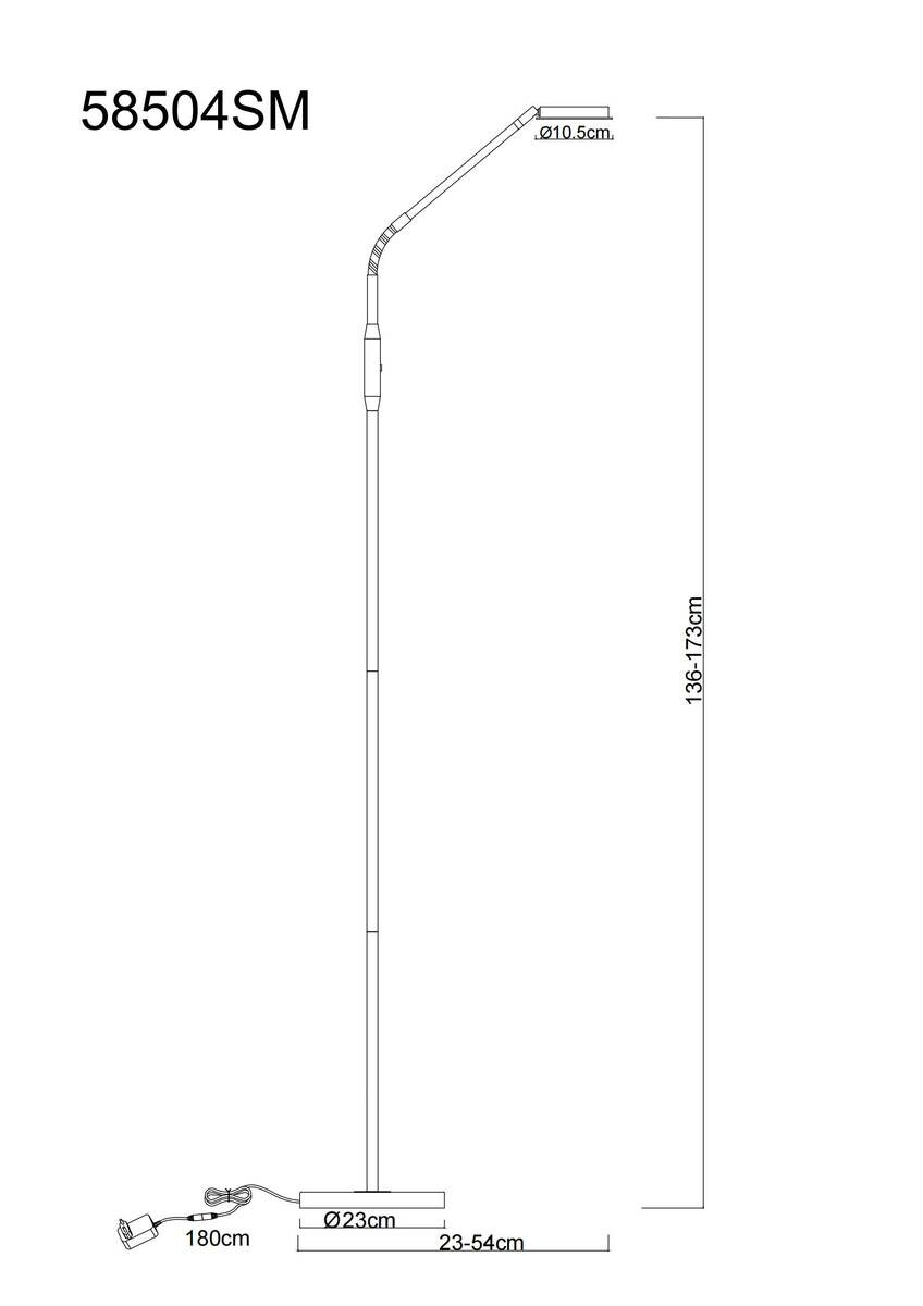 GLOBO Stehlampe messing Metall B/H/L: ca. 20x173x52 cm 1 Brennstellen