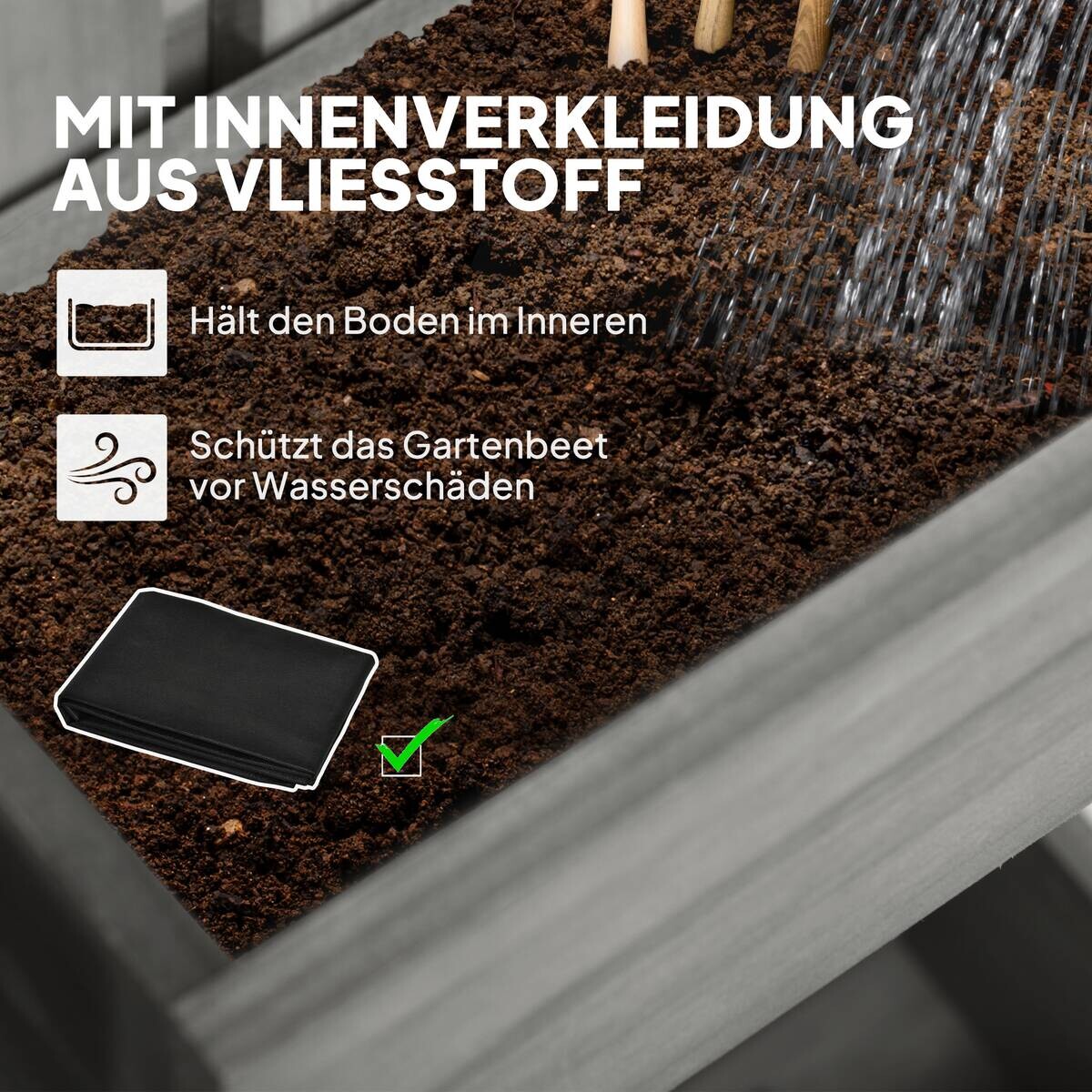 Outsunny Hochbeet grau B/H/T/L: ca. 16x80x16x60 cm