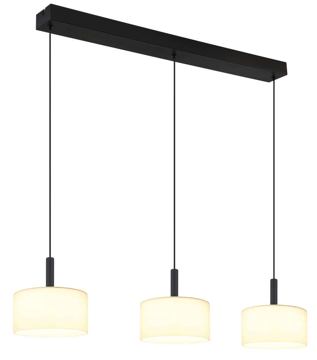 GLOBO Pendelleuchte mattschwarz Opal Glas Metall B/H/T/L: ca. 20x150x96x96 cm 1 Brennstellen