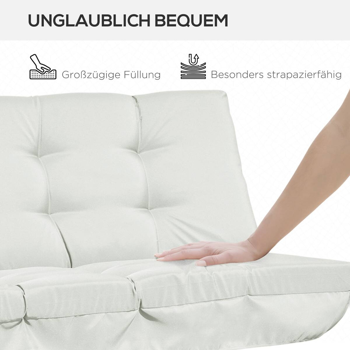 Outsunny Sitzkissen beige Polyester B/H/L: ca. 100x8x170 cm
