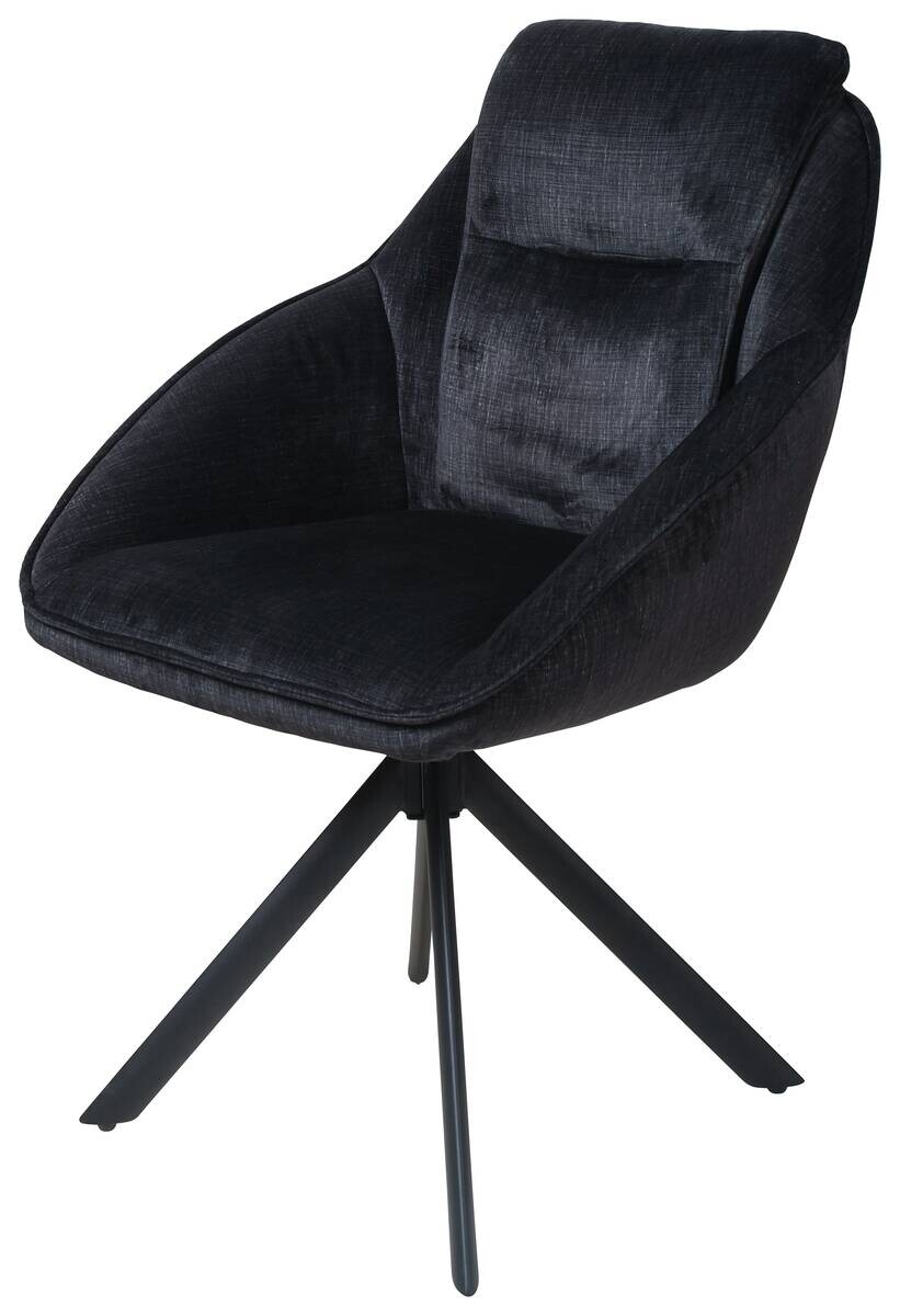 Drehstuhl Brisbane anthrazit Samt B/H/T: ca. 62x92x59 cm
