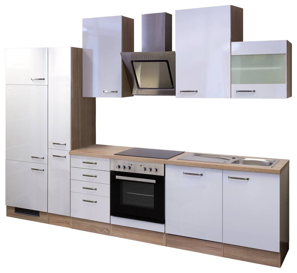 Küchenblock Valero weiß Hochglanz B/H/T: ca. 310x234x60 cm