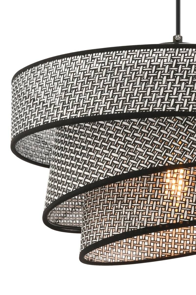 Opviq Pendelleuchte Couper grau schwarz Baumwolle Metall B/H/L: ca. 40x72x40 cm E27 1 Brennstellen