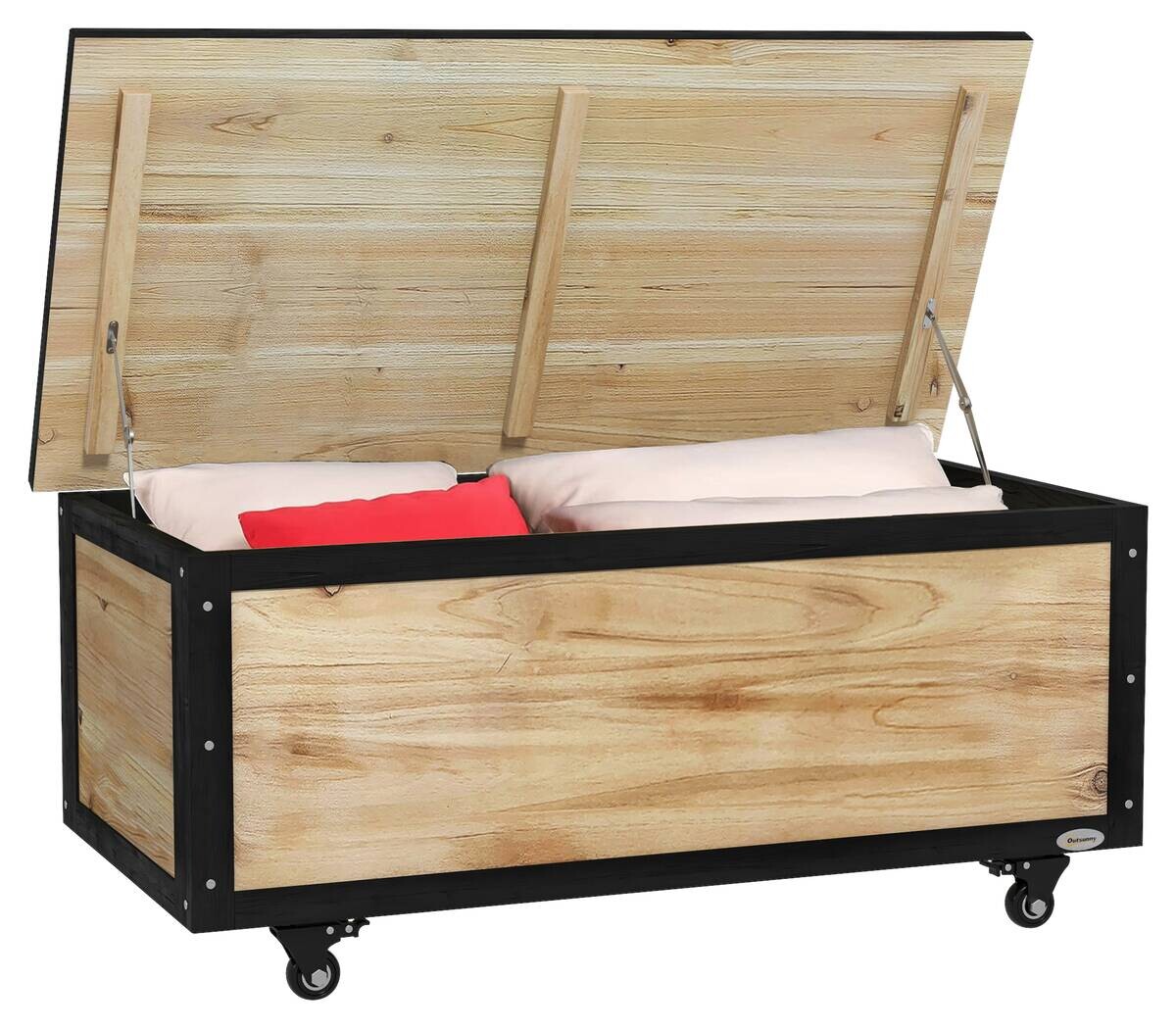 Outsunny Aufbewahrungsbox natur Polypropylen B/H/L: ca. 50x100x43 cm