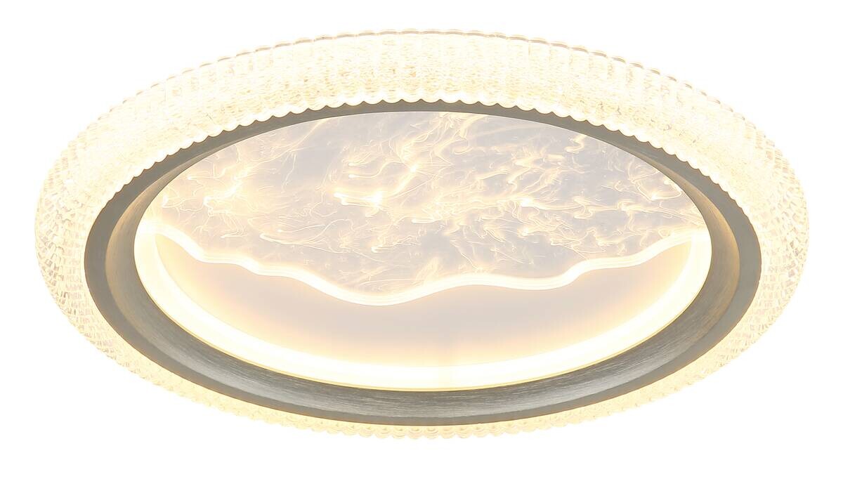 GLOBO LED-Deckenleuchte klar grau Kunststoff Metall H/D: ca. 5,5x39,5 cm 1 Brennstellen