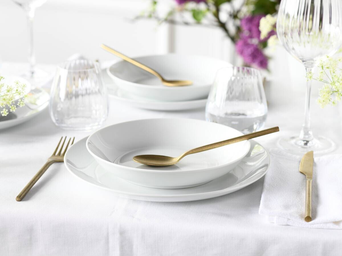 CreaTable Tafelservice Luna weiß Porzellan 12 tlg.