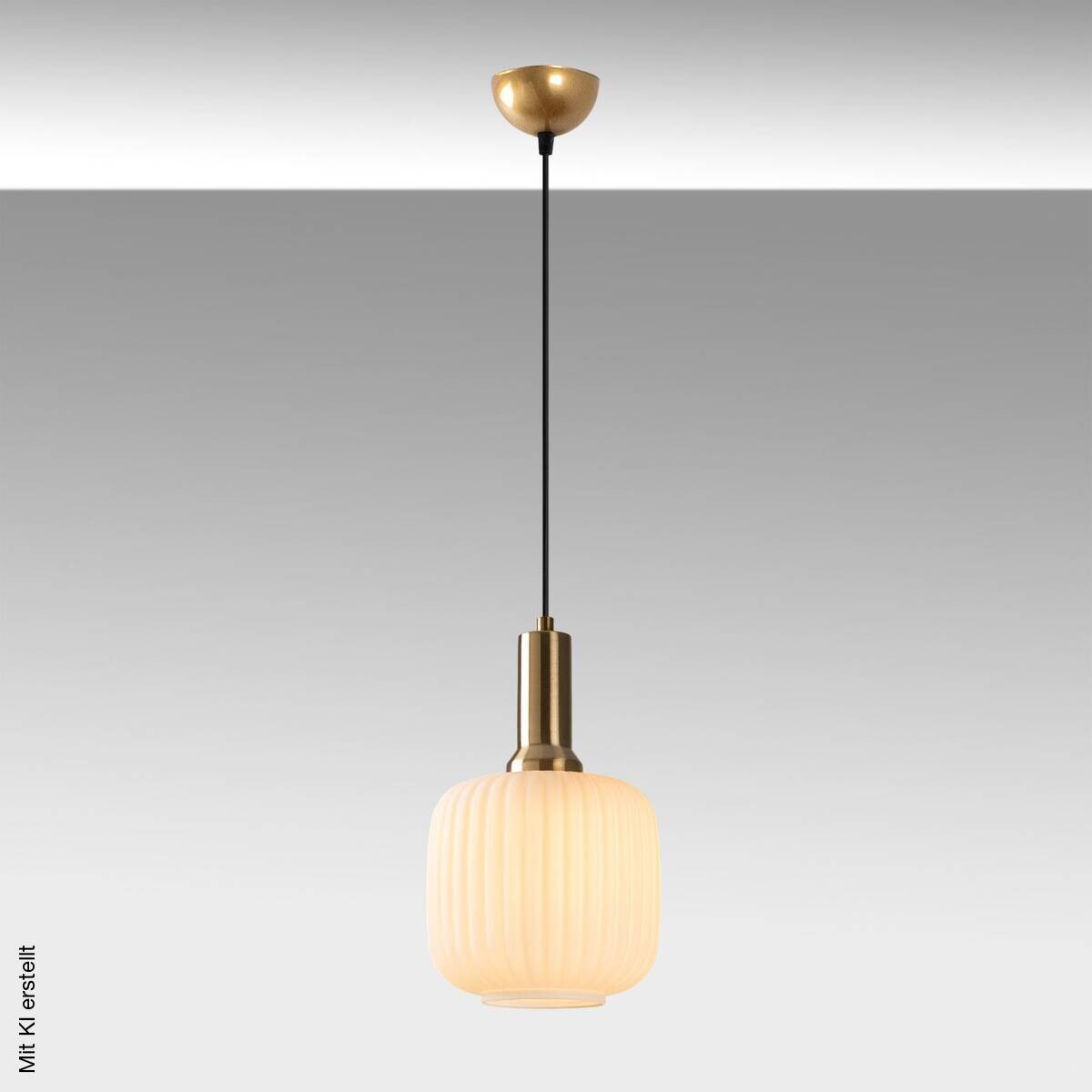 Opviq Pendelleuchte gold Metall Glas B/H/T/L/D: ca. 20x118x20x20x20 cm E27 1 Brennstellen