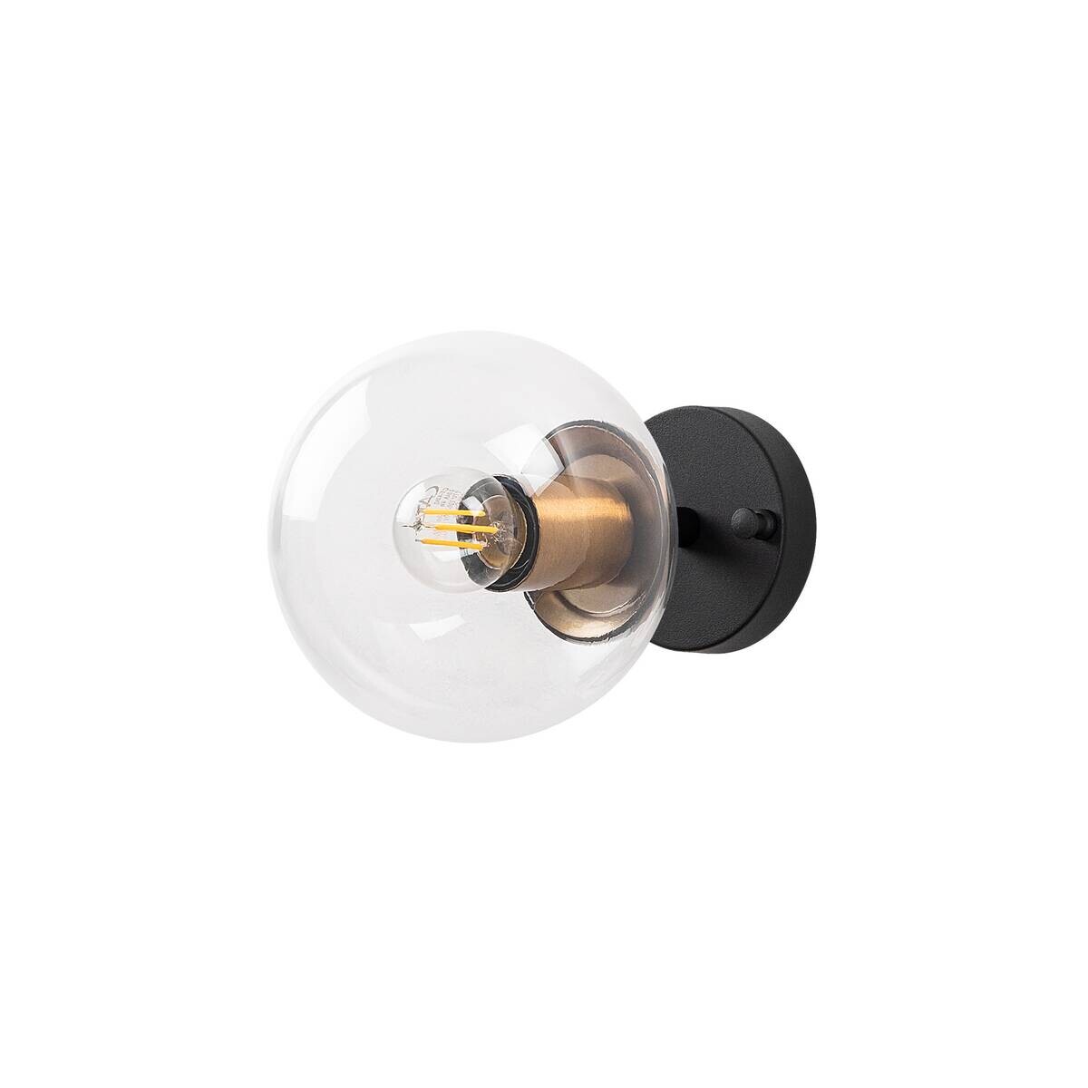 Opviq Wandleuchte schwarz Glas Metall B/H/L: ca. 15x24x15 cm E14 1 Brennstellen