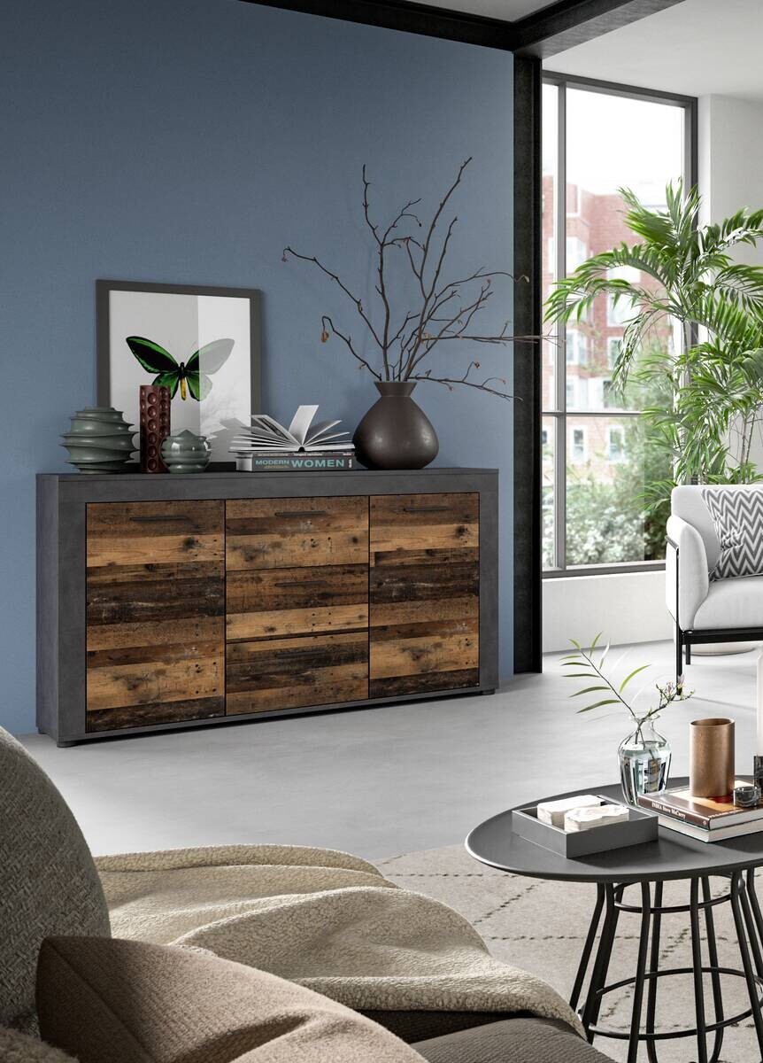 Sideboard Jam Matera Nachbildung Old Wood Nachbildung B/H/T: ca. 80x125x35 cm