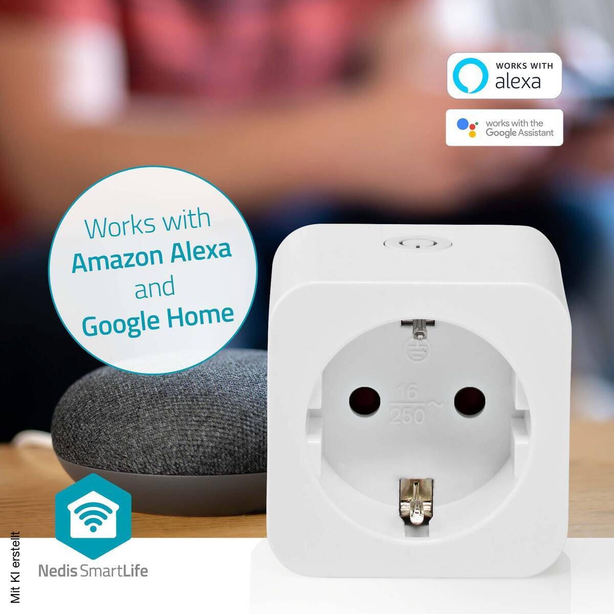 Nedis Smart-Stecker weiß Kunststoff B/H/L: ca. 5,47x8,25x5,47 cm