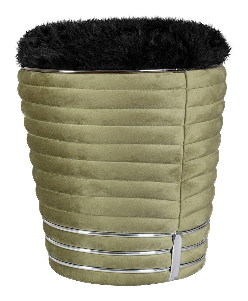 360 Living Hocker Doric 300 grün Graphit H/D: ca. 50x42 cm