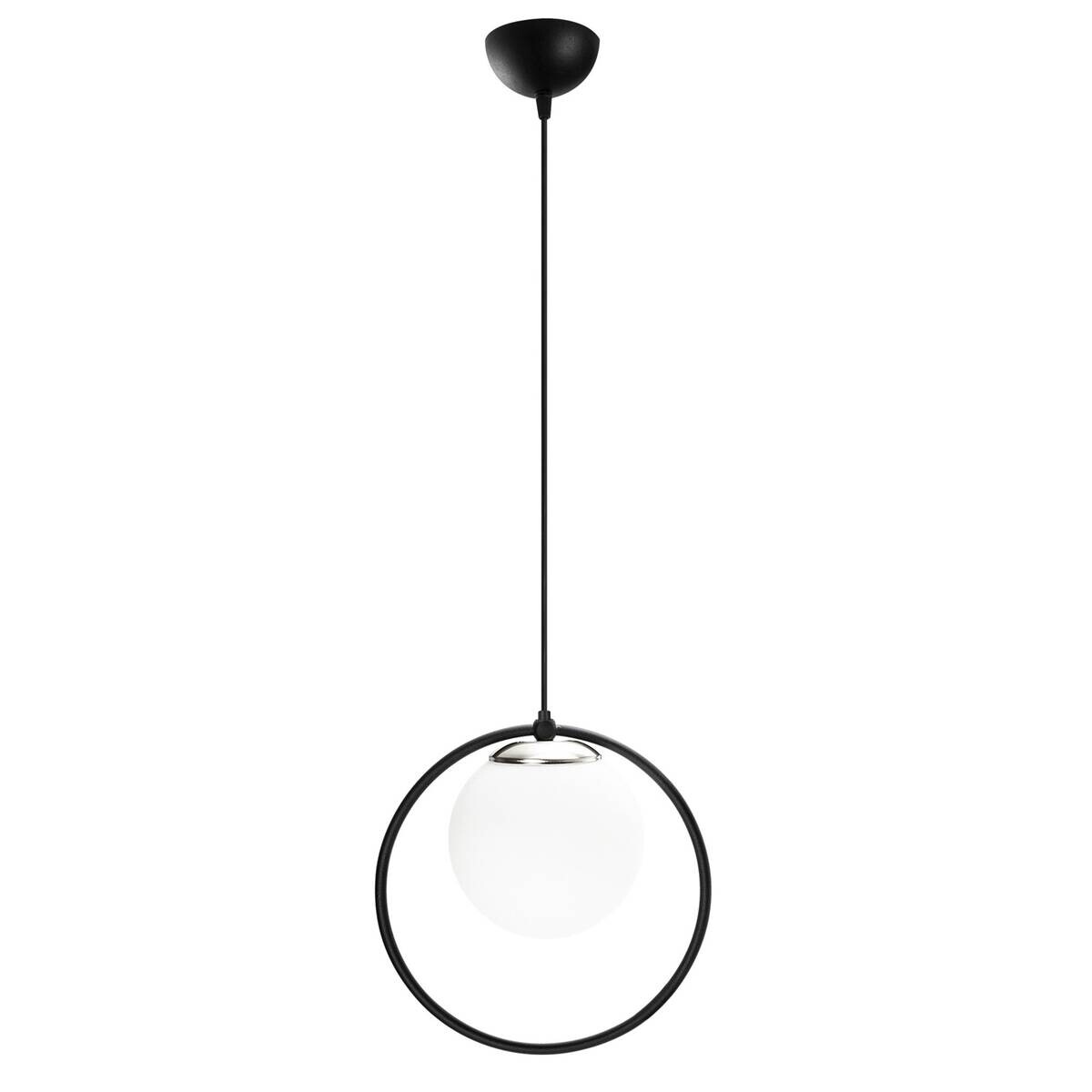 Opviq Pendelleuchte Dolunay schwarz weiß Metall Glas B/H/T/L/D: ca. 15x126x15x26x15 cm E27 1 Brennstellen