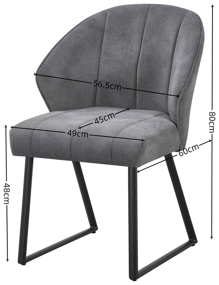 Stuhl Sven grau Microfaser B/H/T: ca. 56,5x80x60 cm