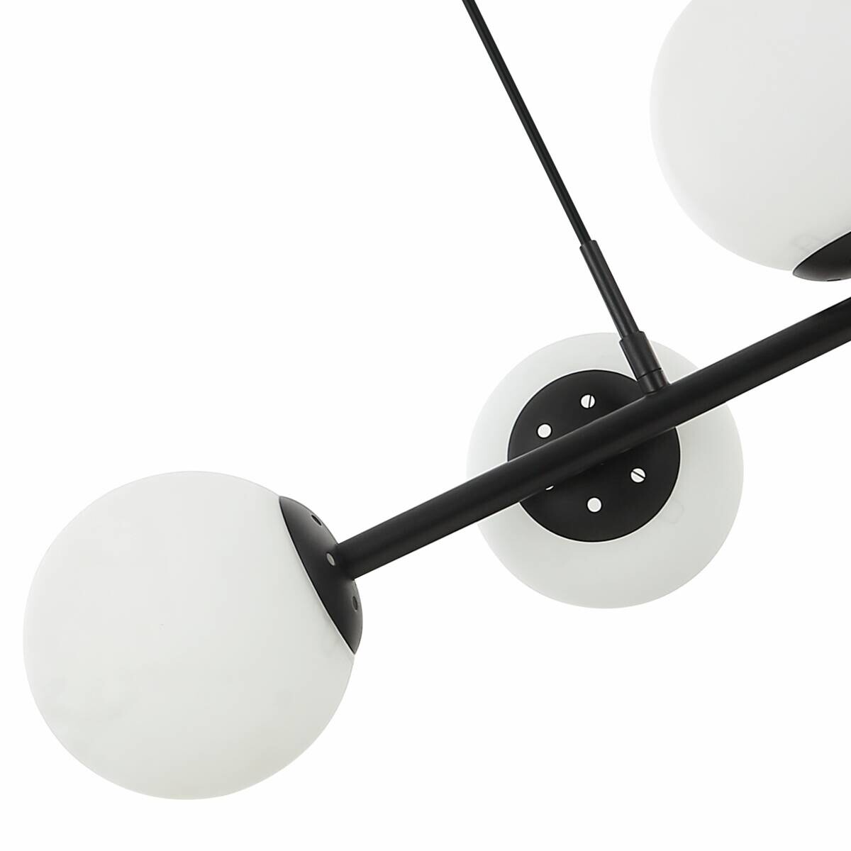 Lamkur Pendelleuchte Maddie schwarz Glas Stahl B/H/L: ca. 120x23x93 cm E14 5 Brennstellen