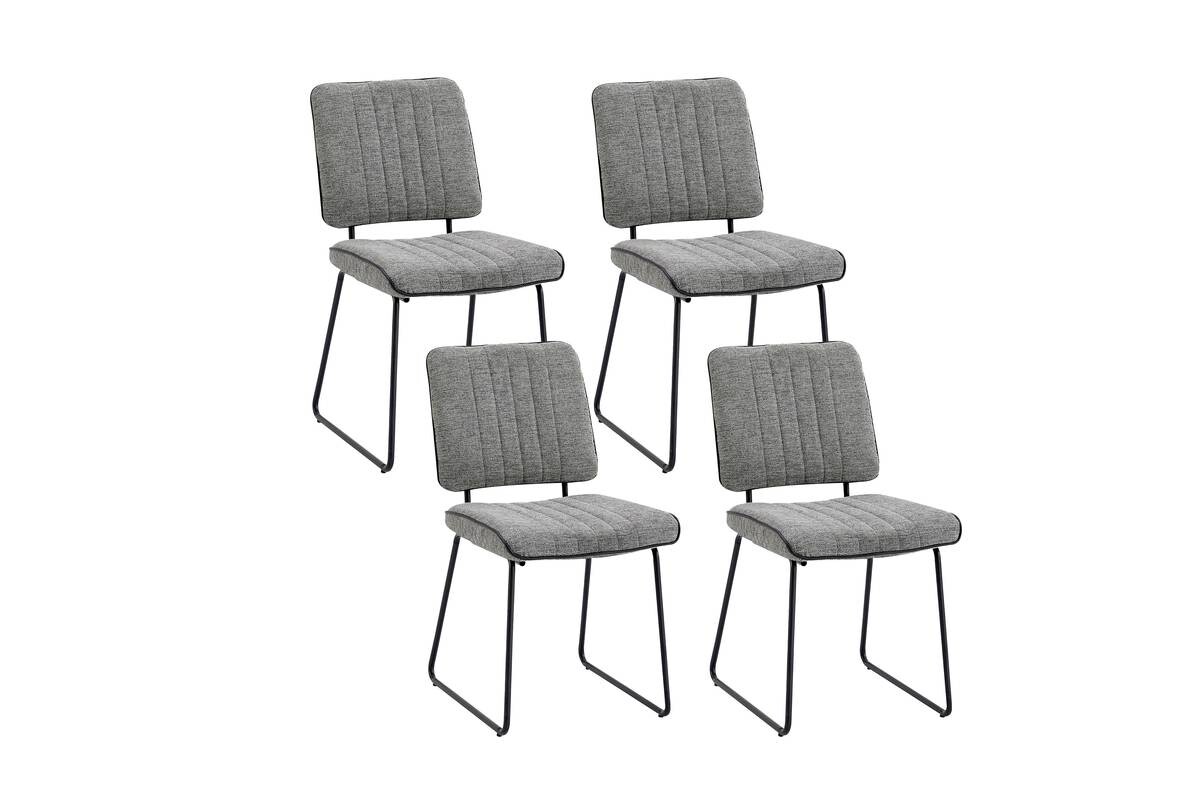 Stuhl LIAM 4er-Set grau B/H/T: ca. 45x83x61 cm