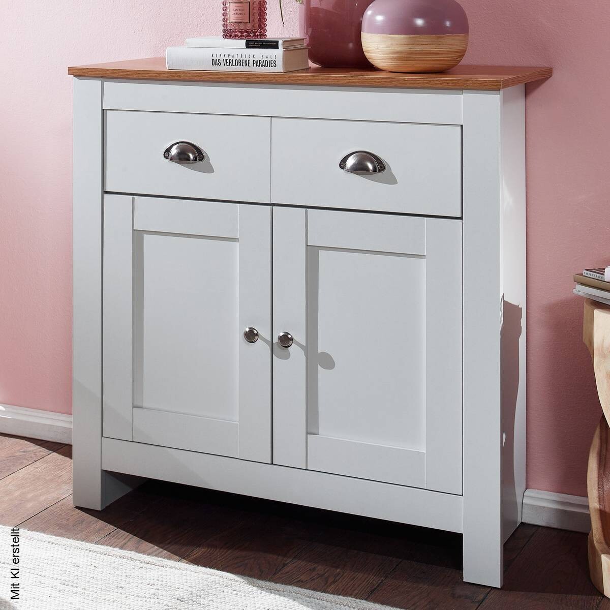 Sideboard weiß buche Nachbildung Alu B/H/T: ca. 79x81x34,5 cm