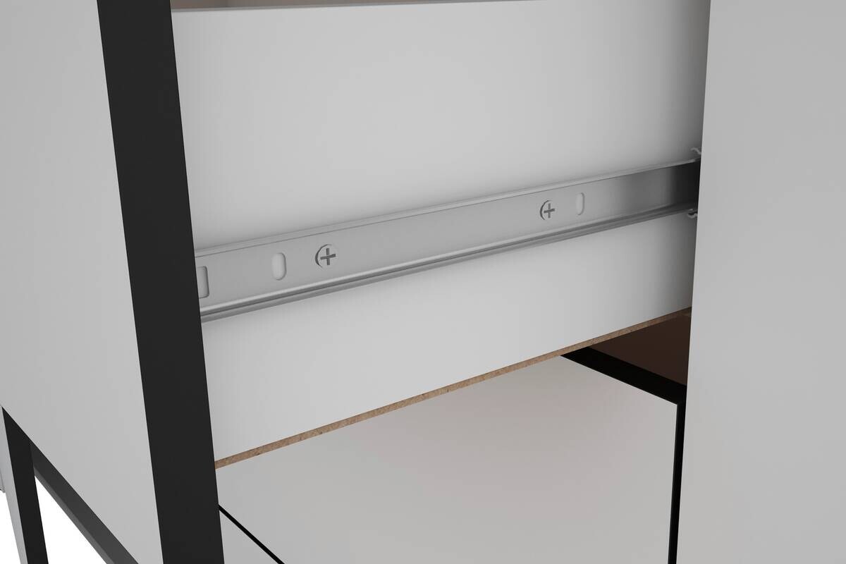 Highboard FARO weiß schwarz B/H/T: ca. 120x137x40 cm