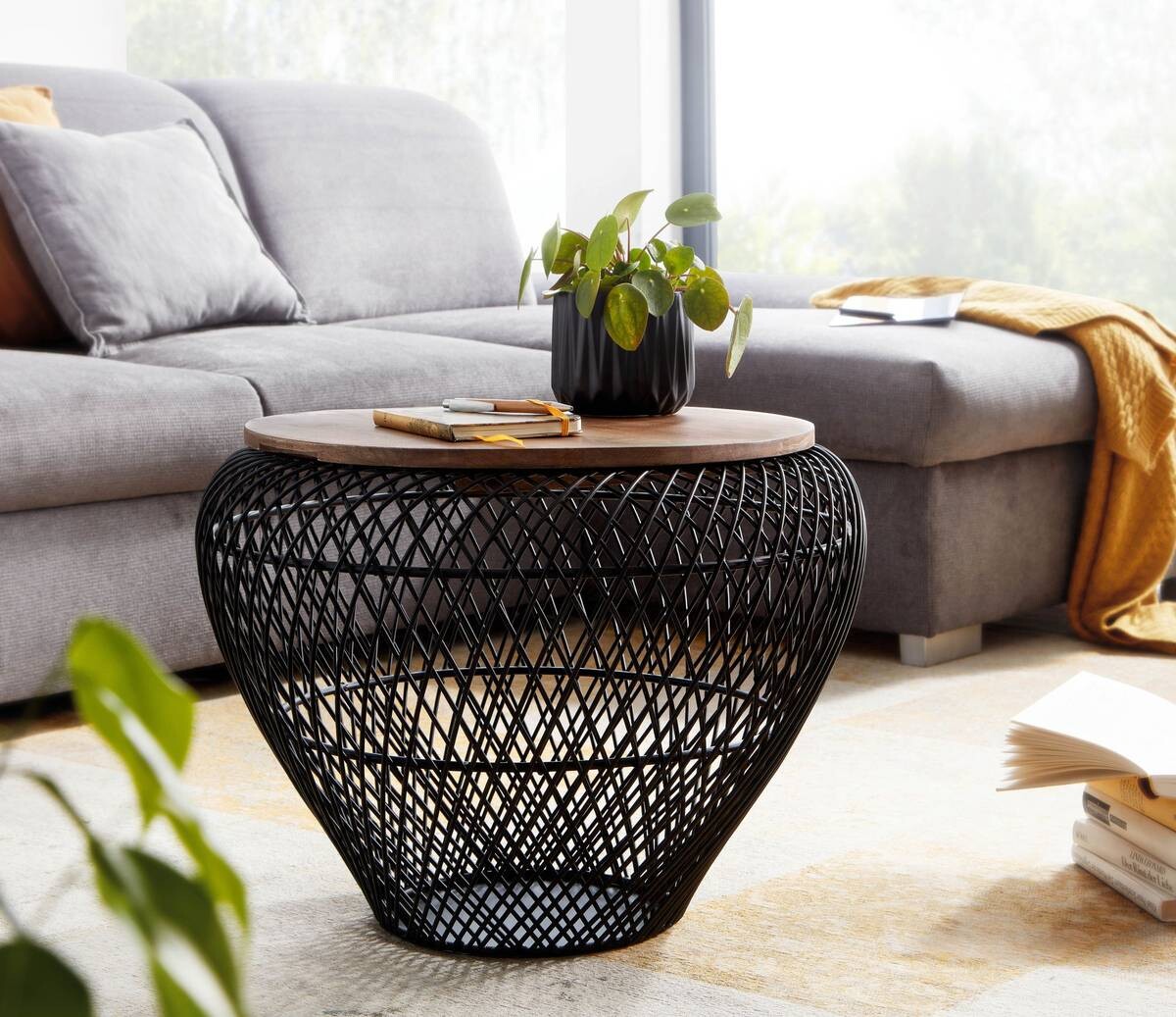 Wohnling Couchtisch schwarz B/H/T: ca. 60x45x60 cm