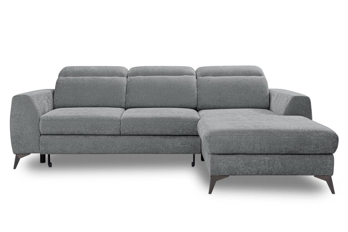 Ecksofa mit Bettfunktion und Bettkasten anthrazit Microfaser B/T: ca. 264x191 cm
