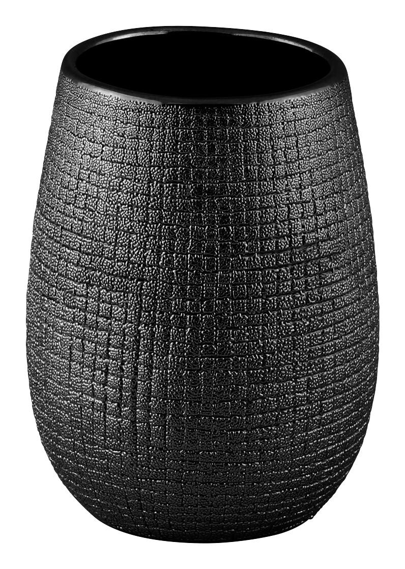 Axentia Zahnputzbecher schwarz Steingut B/H/L: ca. 26x17x11 cm